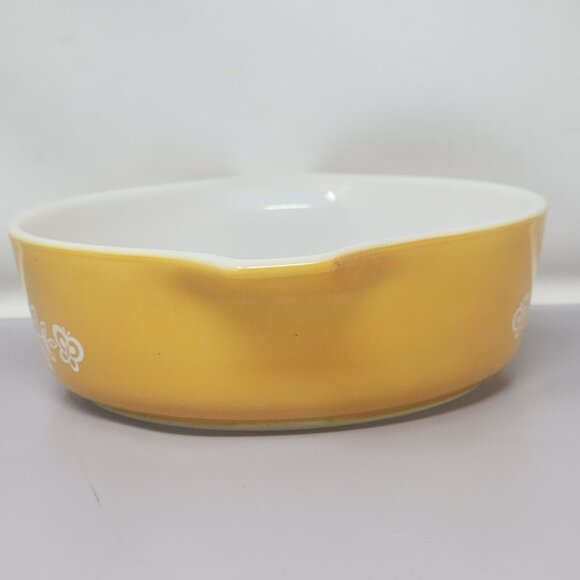 Vintage Pyrex Ovenware Butterfly Gold Flowers Oval Casserole Dish 471-B - Picture 5 of 10
